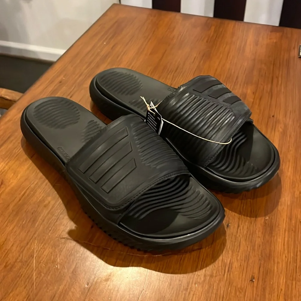 Adidas Alphabounce 2.0 Slides Sandals Shoes new GY9416 black Mens Size 12